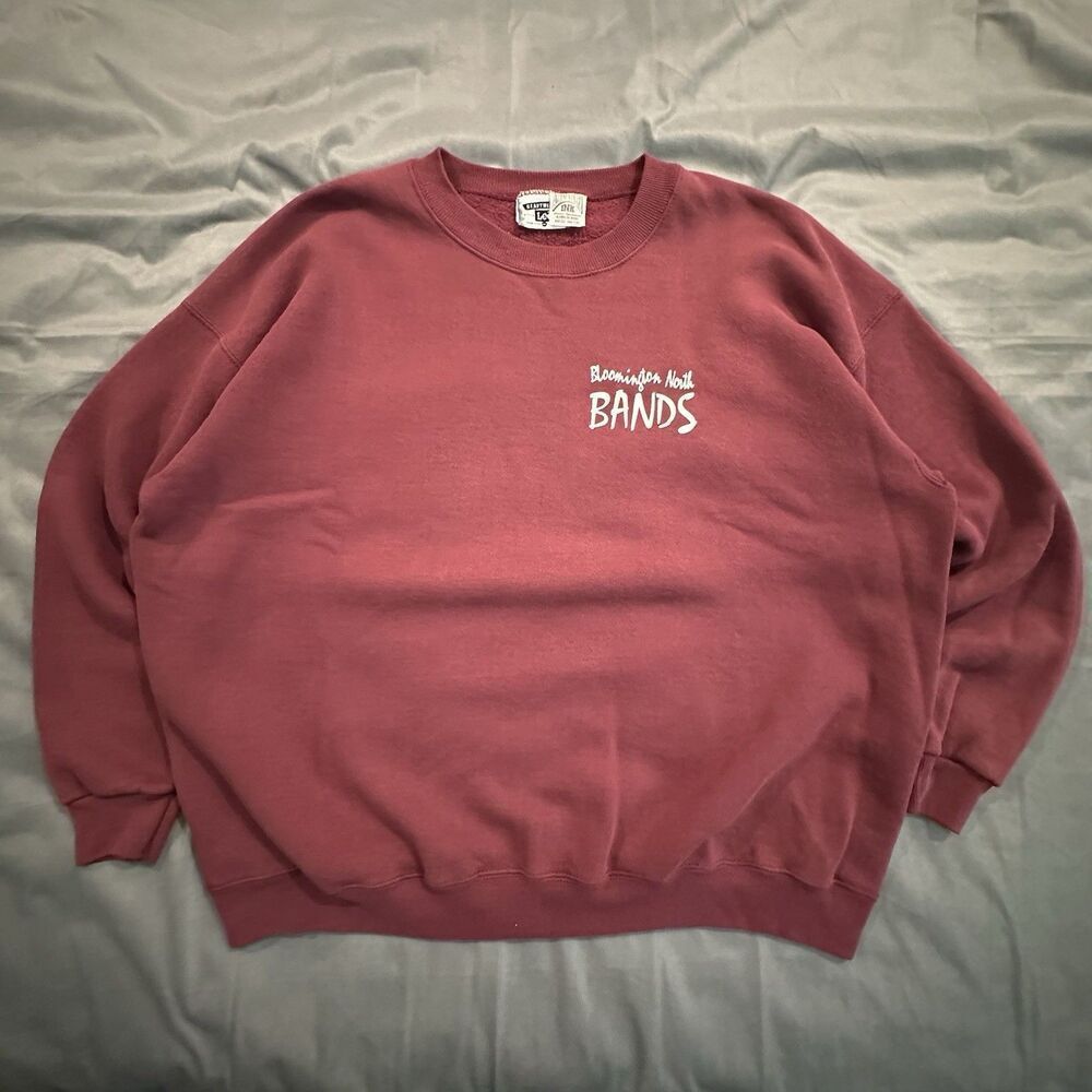 Vintage 90s Lee Heavyweight Blank Sweatshirt Mens 2XL Red Crewneck Made in USA